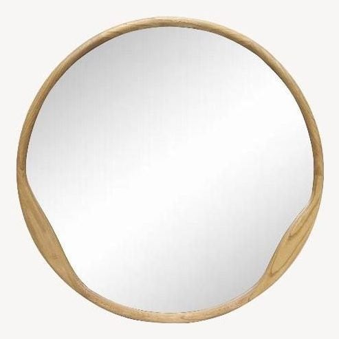 Espejo Circular Madera Roble 90*90 Cm