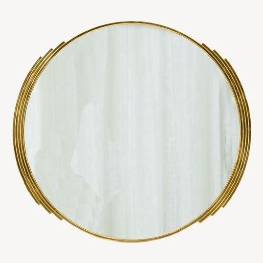 Espejo De Acero Dorado. 80*70*2 Cm