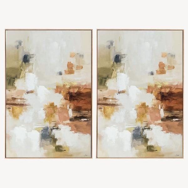 Set 2 cuadros oleo 60x90x3.5cm, marco madera