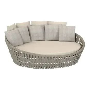Meridian daybed white aluminium / greige rope