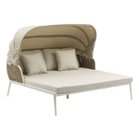 Irvine daybed aluminium white / taupe rope / beige top