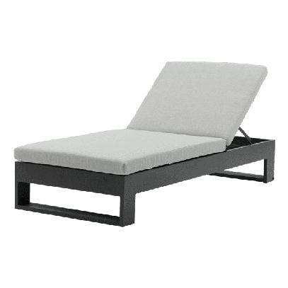 Niland sun lounger anthracite aluminium / medium grey cushions