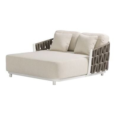 Carson daybed white aluminium / beige fabric
