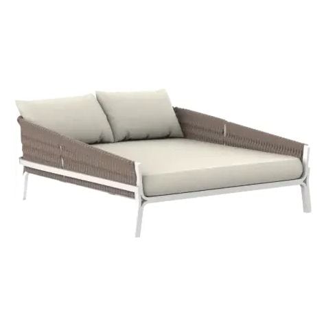 Daybed Anmore white aluminium white textile greige