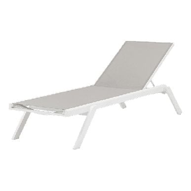 Alameda sun lounger white aluminium / light grey textilene