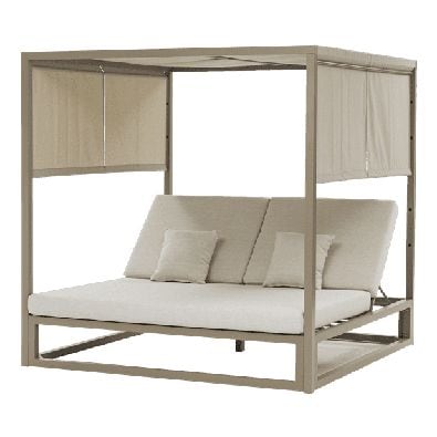 Edna daybed taupe aluminium / beige fabric