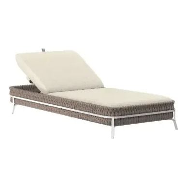 Anmore sun lounger white aluminium greige textile